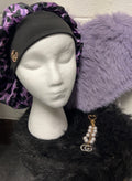 Combo Purple Glam - Bonnet Satinado y Llavero con Perlas | Purple Sewing